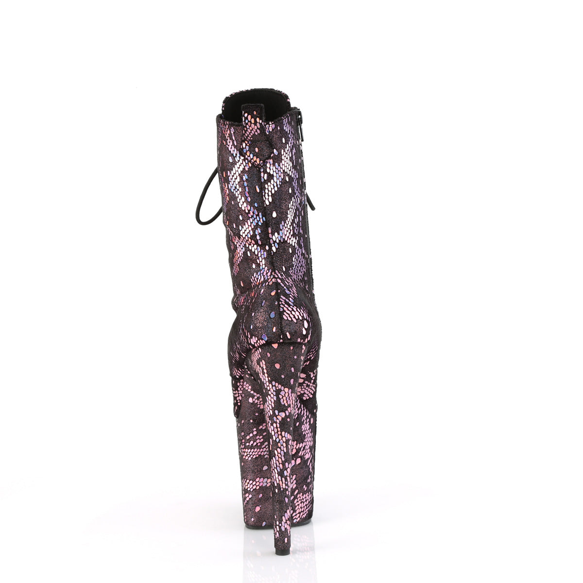 Pleaser FLAMINGO-1040SPF B. Pink Metallic Holo Schlangendruckstoff/m