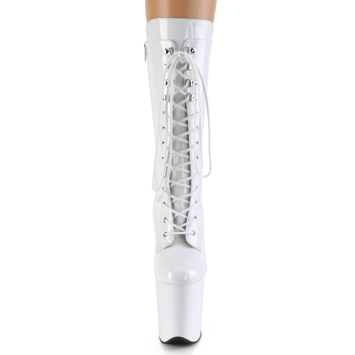 Pleaser Damen Knöchelstiefel FLAMINGO-1050 WHT PAT / WHT