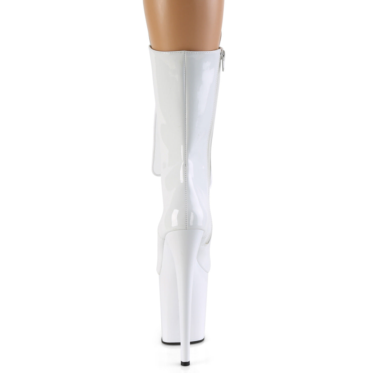 Pleaser Damen Knöchelstiefel FLAMINGO-1050 WHT PAT / WHT