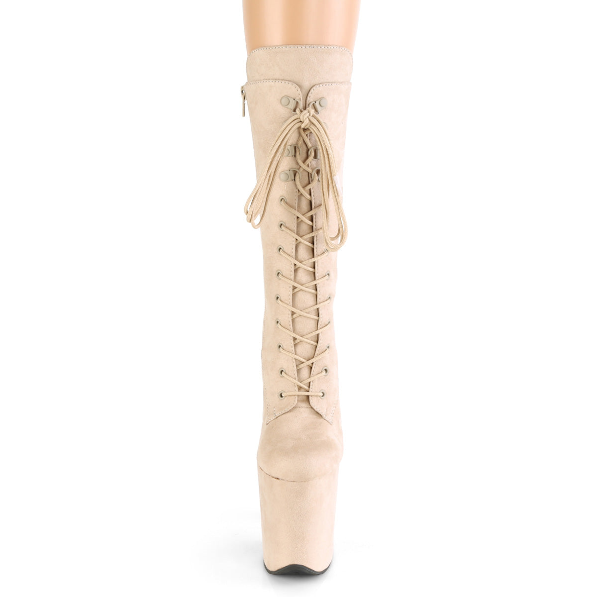 Pleaser Damen Knöchelstiefel FLAMINGO-1050FS Beige Faux Wildleder / Beige Faux Wildleder