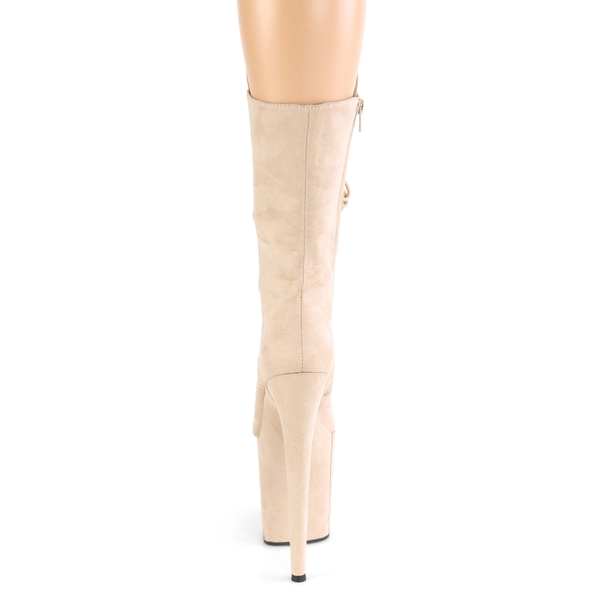 Pleaser Damen Knöchelstiefel FLAMINGO-1050FS Beige Faux Wildleder / Beige Faux Wildleder