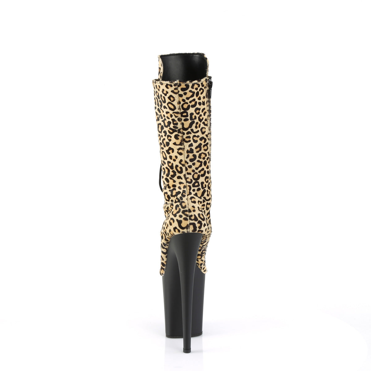 Pleaser Stiefeletten FLAMINGO-1050 LP Leopard Print Pony Hair / Black Matt