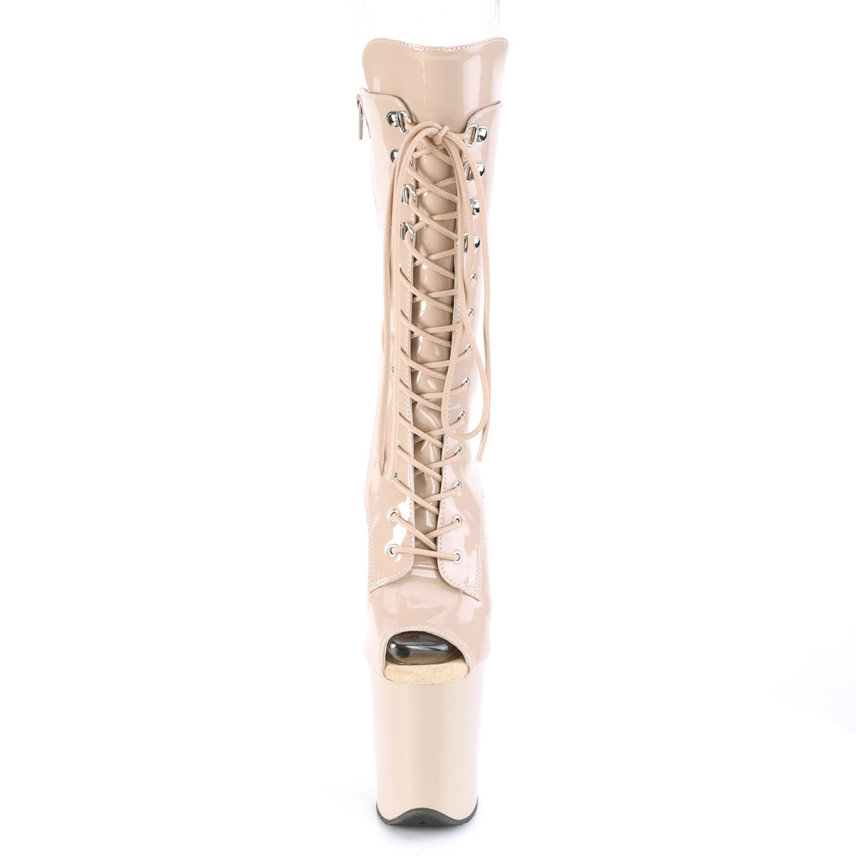 Pleaser Damen Knöchelstiefel FLAMINGO-1051 Nude Pat / nackt