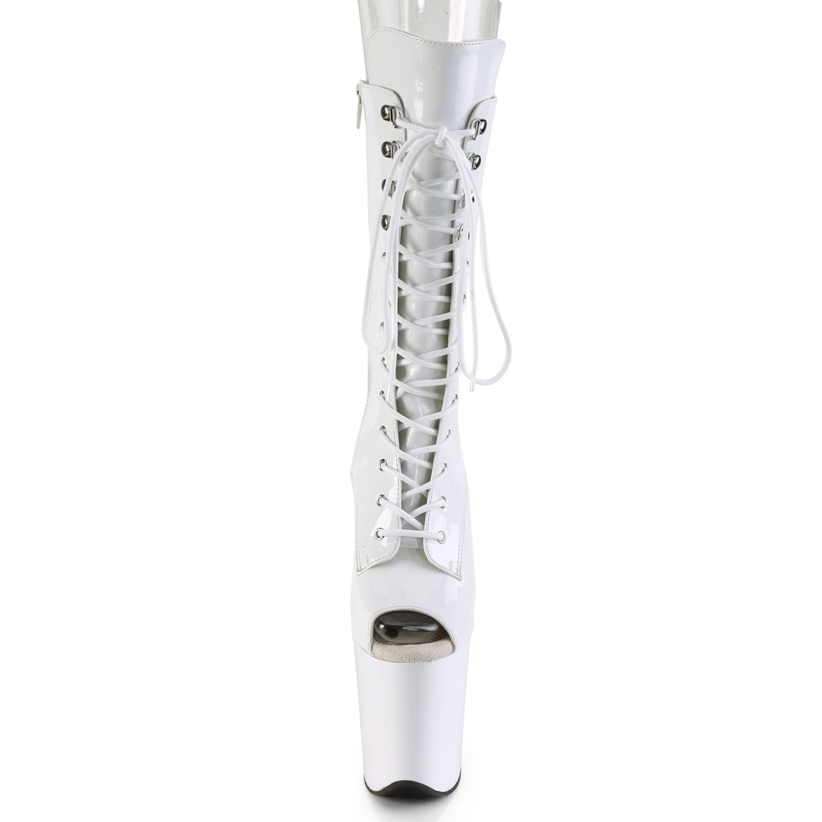 Pleaser Damen Knöchelstiefel FLAMINGO-1051 WHT PAT / WHT
