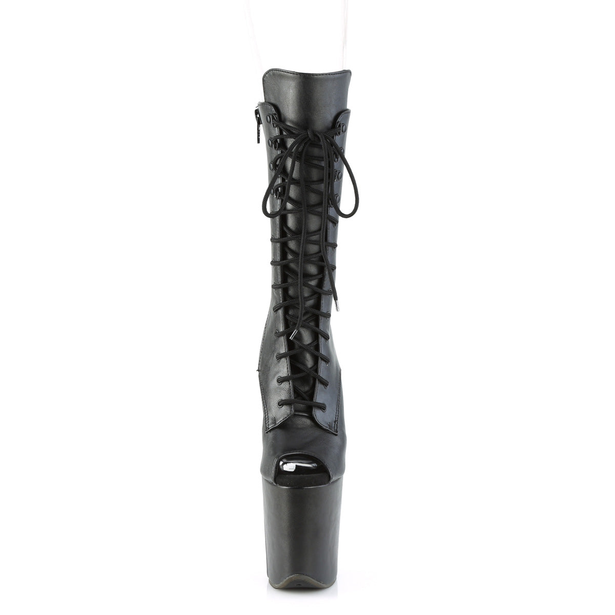Pleaser Damen Knöchelstiefel FLAMINGO-1051wr BLK Faux Leder / BLK Kunstleder
