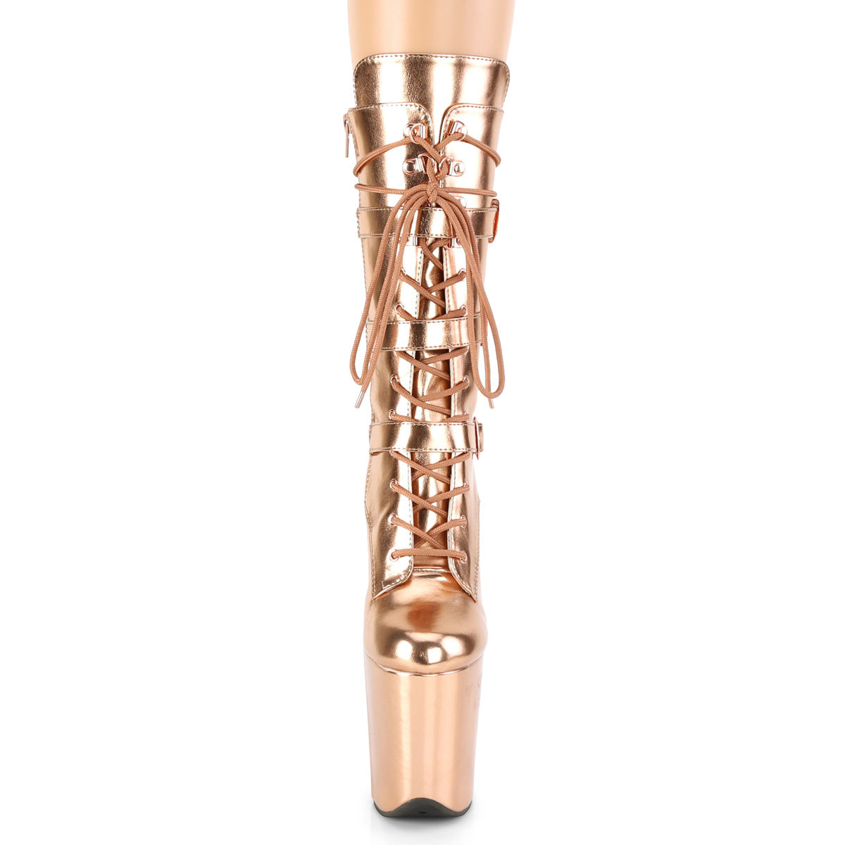 Pleaser Damen Knöchelstiefel FLAMINGO-1053 Rose Gold Metallic PU / Rose Gold Metallic PU