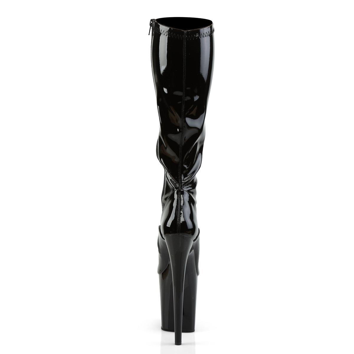 Pleaser Womens Boots. FLAMINGO-2000 BLK STR Pat / BLK
