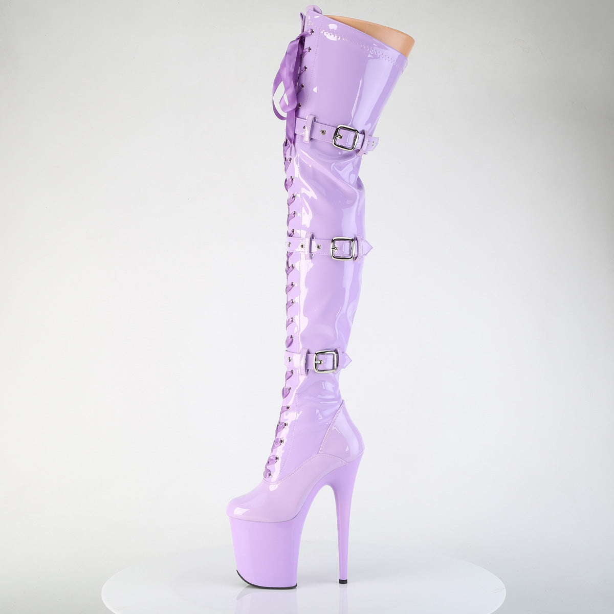 Pleaser Women's Platform Shoes FLAMINGO-3028 Lavender Str. Pat/Lavender