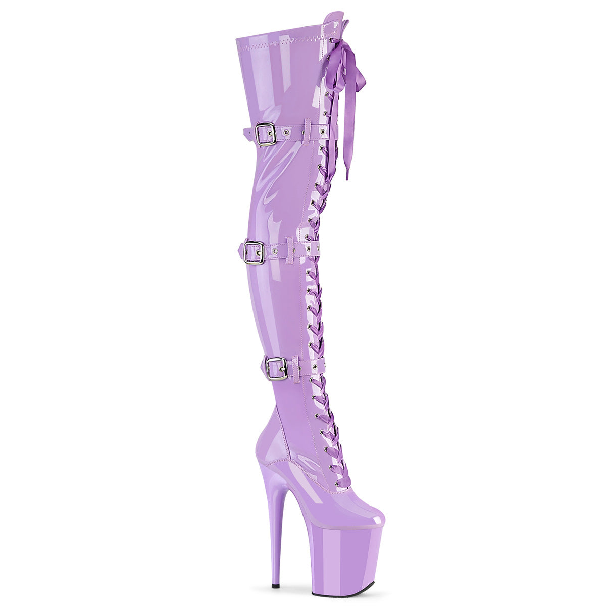 Pleaser Women's Platform Shoes FLAMINGO-3028 Lavender Str. Pat/Lavender