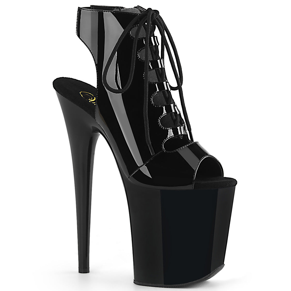 Pleaser Damen Sandalen FLAMINGO-800-20 BLK Pat / BLK