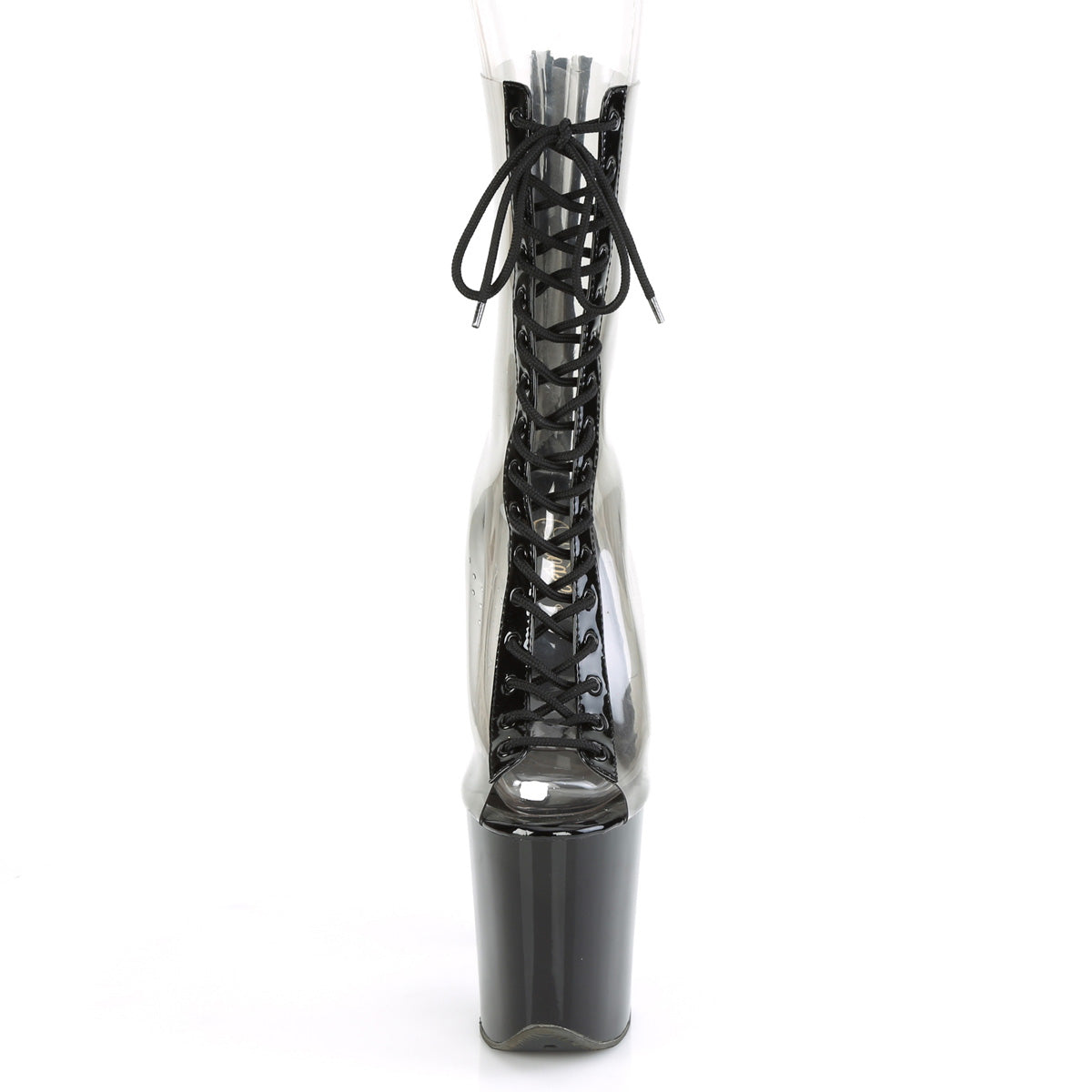 Pleaser Damen Knöchelstiefel FLAMINGO-800-34 CLR-BLK Pat / BLK