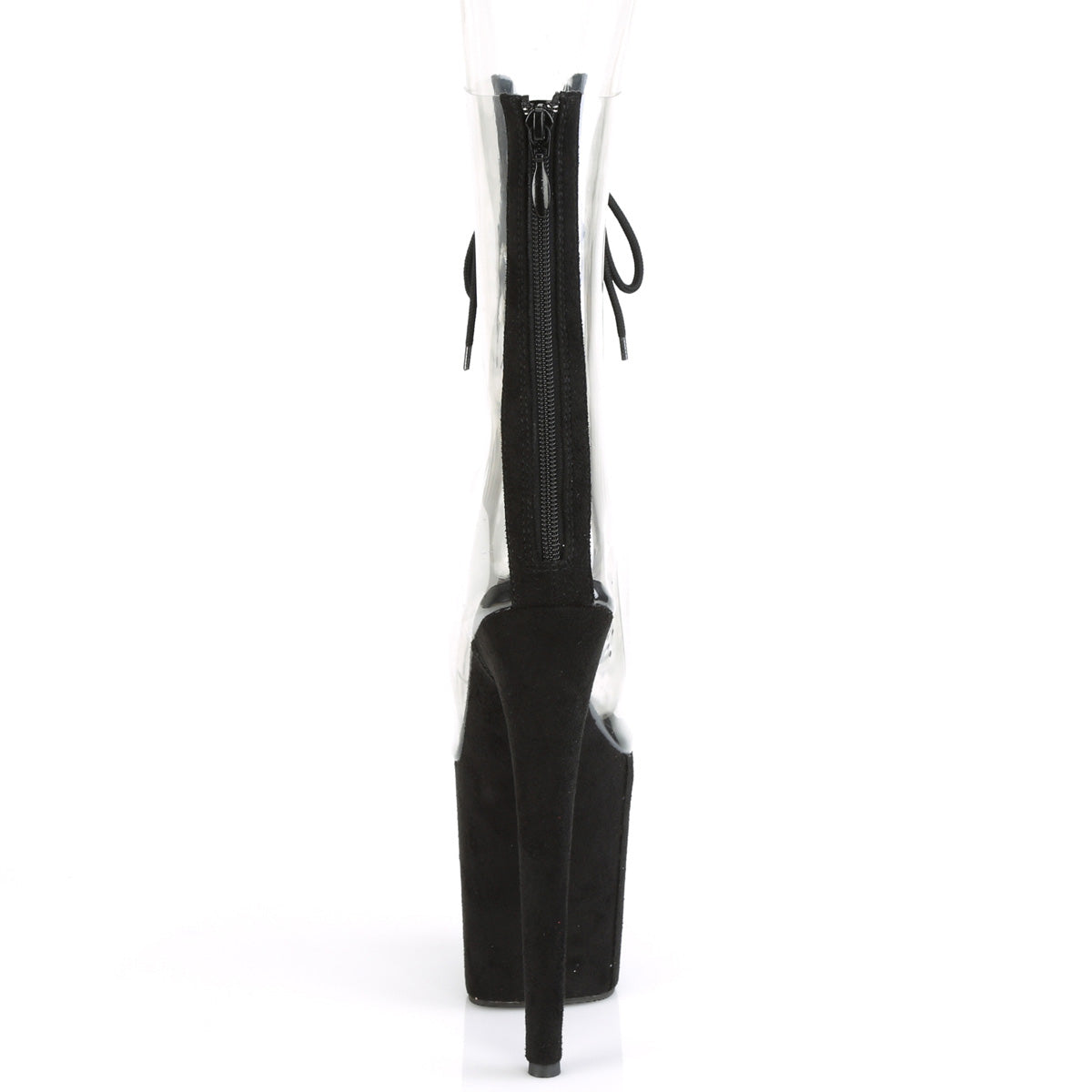 Pleaser Damen Knöchelstiefel FLAMINGO-800-34fs CLR-BLK Faux Wildleder / BLK Faux Wildleder