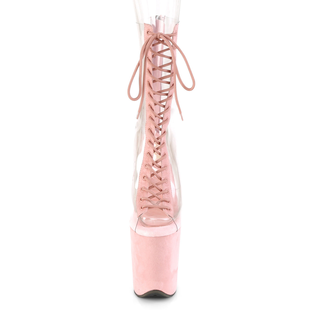 Pleaser Damen Knöchelstiefel FLAMINGO-800-34FS CLR-B. Rosa Faux Wildleder / b. Rosa Faux Wildleder.