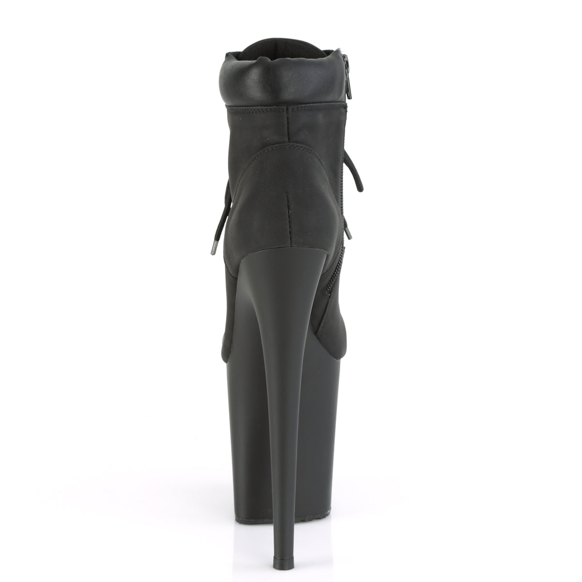 Pleaser Damen Knöchelstiefel FLAMINGO-800TL-02 BLK Nubuk-Faux-Leder / BLK Matte
