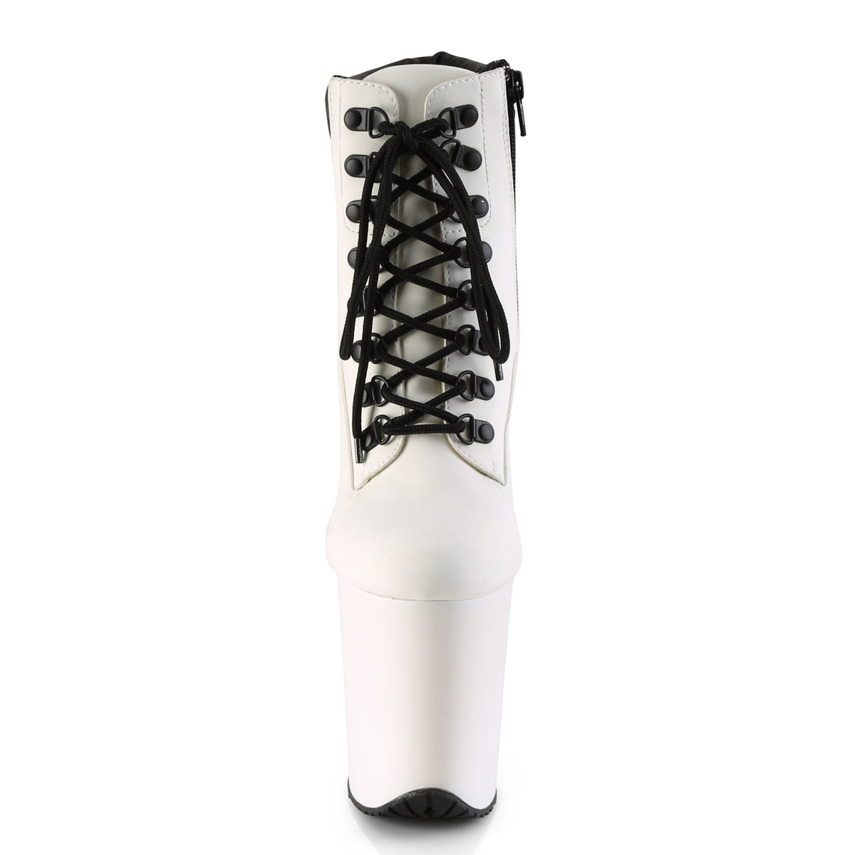 Pleaser Damen Knöchelstiefel FLAMINGO-800TL-02 WHT NUBUCK FAUX-Leder / WHT MATTE