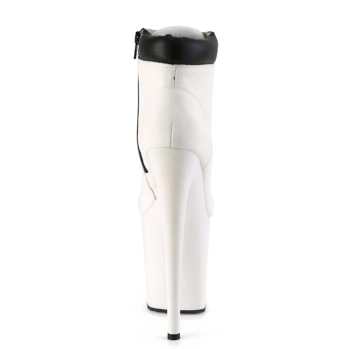 Pleaser Damen Knöchelstiefel FLAMINGO-800TL-02 WHT NUBUCK FAUX-Leder / WHT MATTE