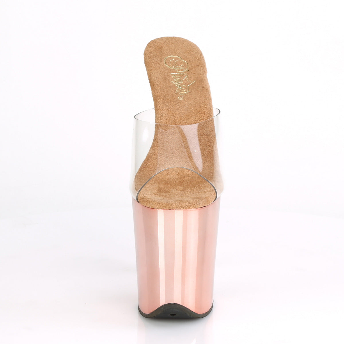 Pleaser Damen Sandalen FLAMINGO-801 CLR / ROSE GOLD Chrome