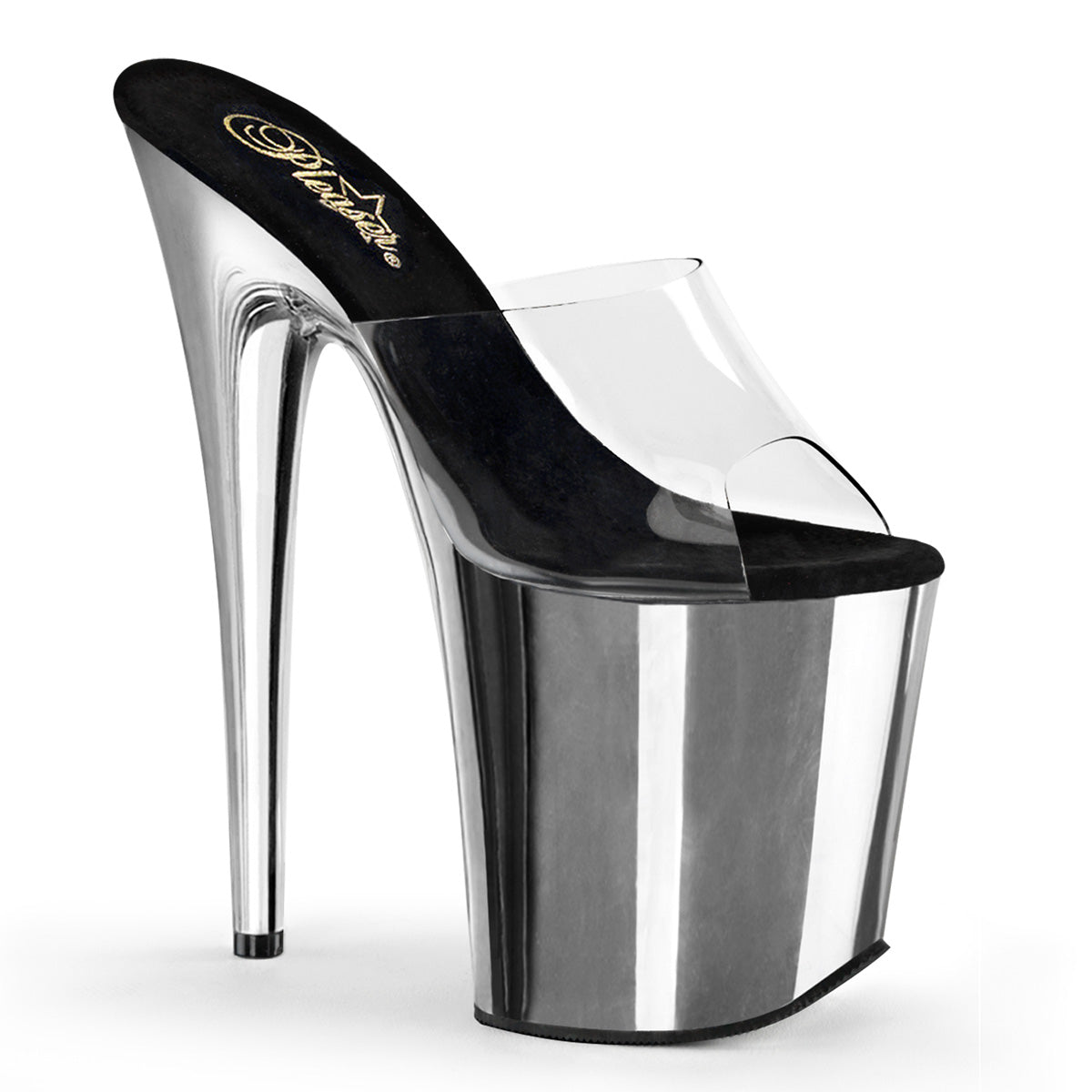 Pleaser Damen Sandalen FLAMINGO-801 CLR / SLV Chrome