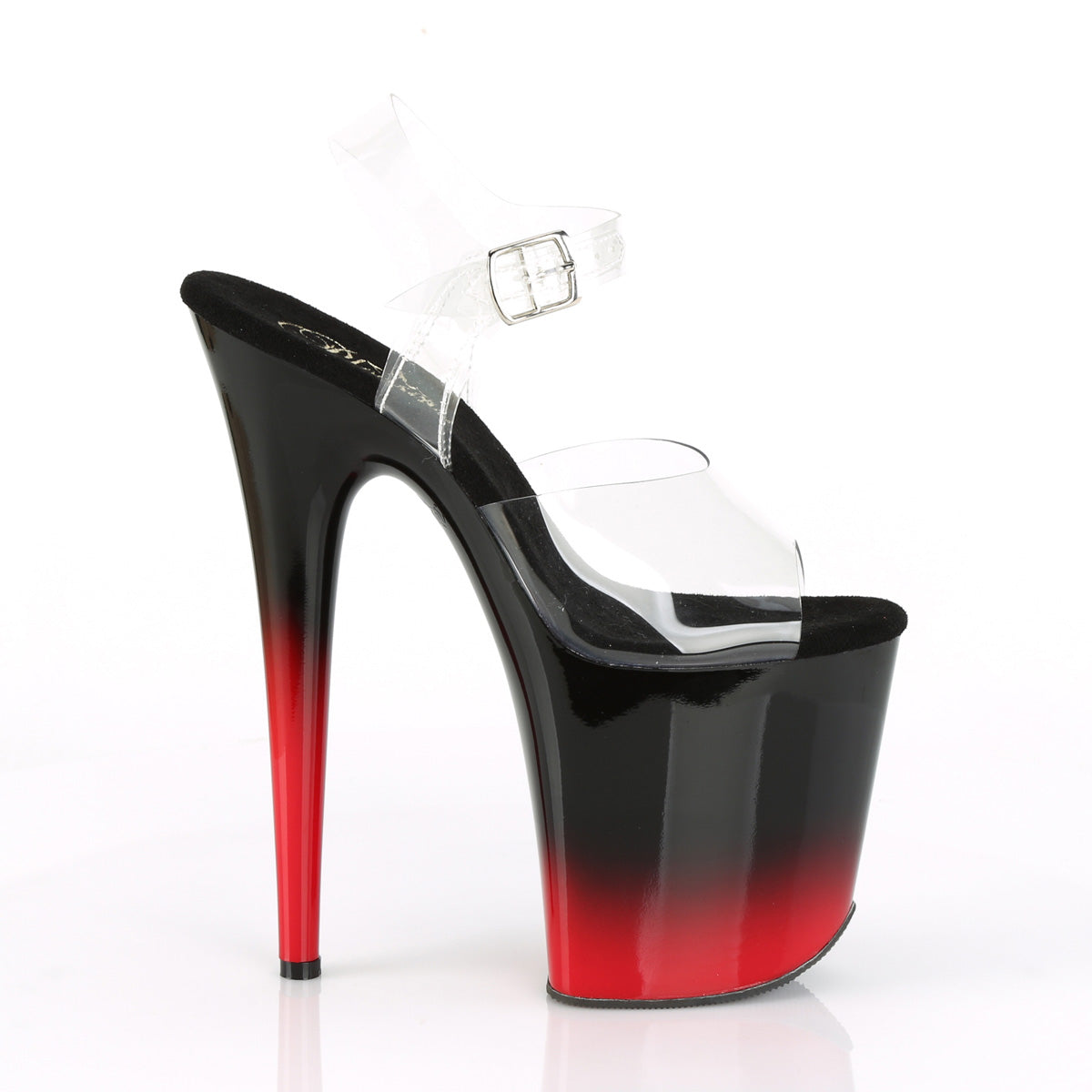 Pleaser Damen Sandalen FLAMINGO-808BR-H CLR / BLK-rot