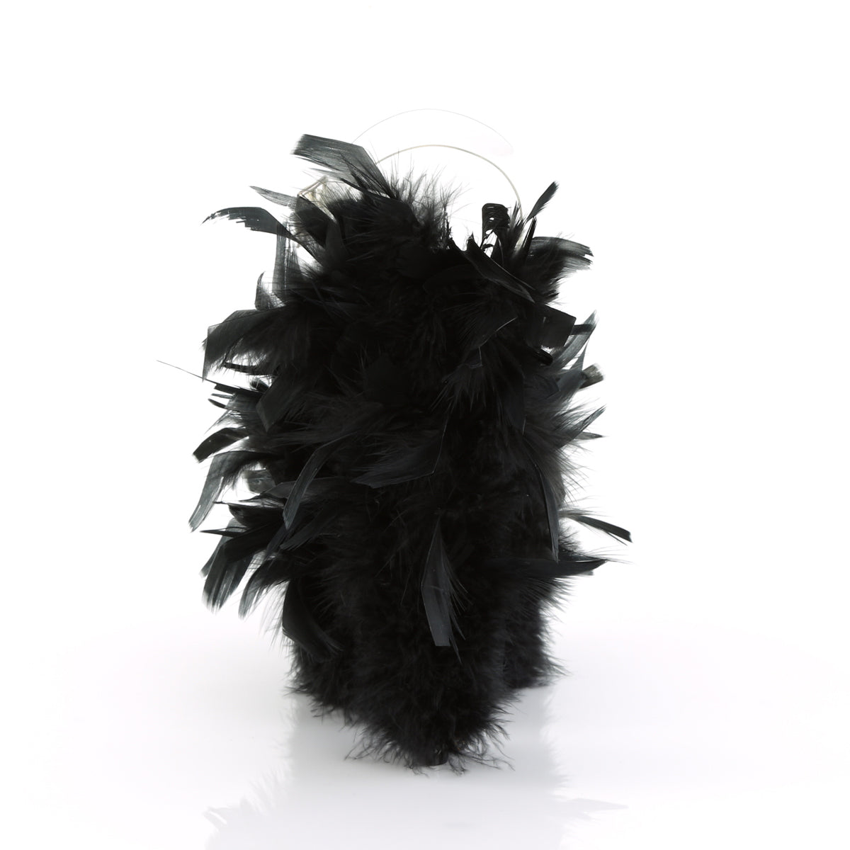 Pleaser Damen Sandalen FLAMINGO-808f CLR / BLK Marabou Feder