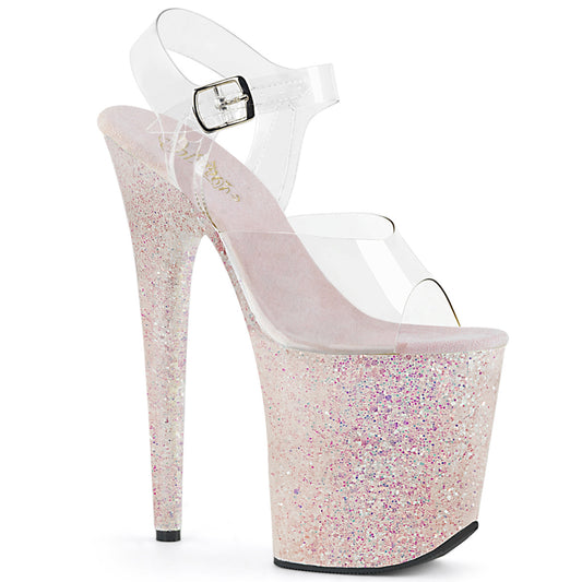 Pleaser Damen Sandalen FLAMINGO-808lg CLR / OPAL Multi Glitter