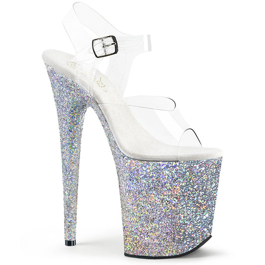 Pleaser Damen Sandalen FLAMINGO-808lg CLR / SLV Multi Glitter