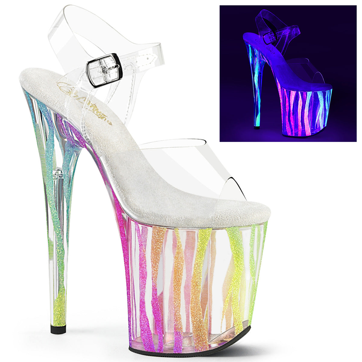 Pleaser FLAMINGO-808RG-03 CLR/Rainbow Funkeln