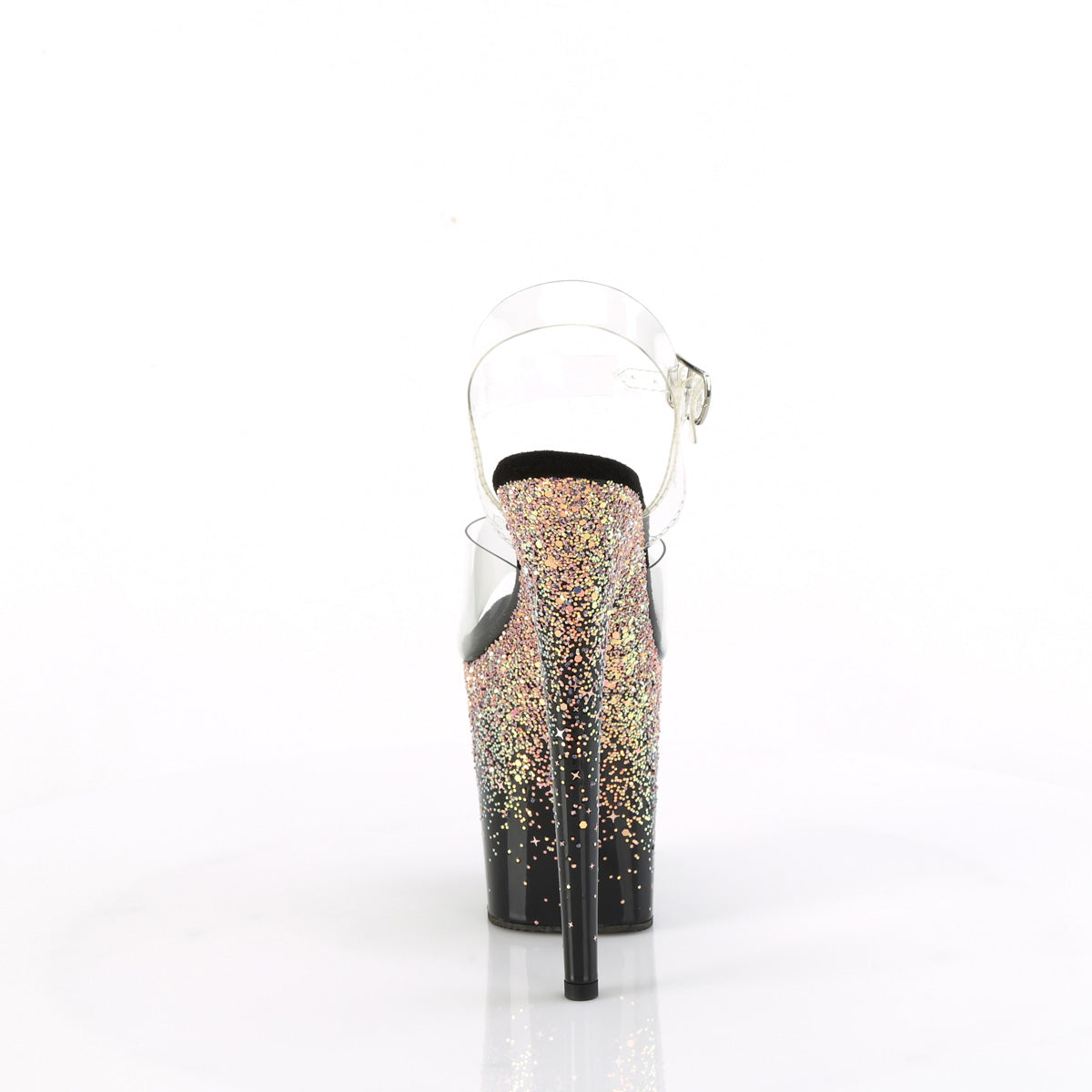Pleaser FLAMINGO-808SS CLR/Blk-Dusty Blush Multi Glitter