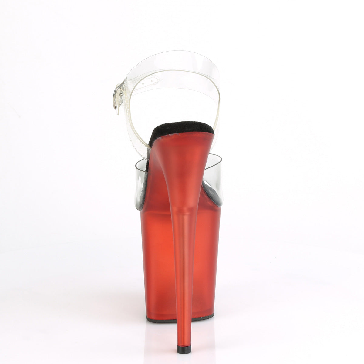 Pleaser Womens Sandals FLAMINGO-808T Clr/Frosted Red