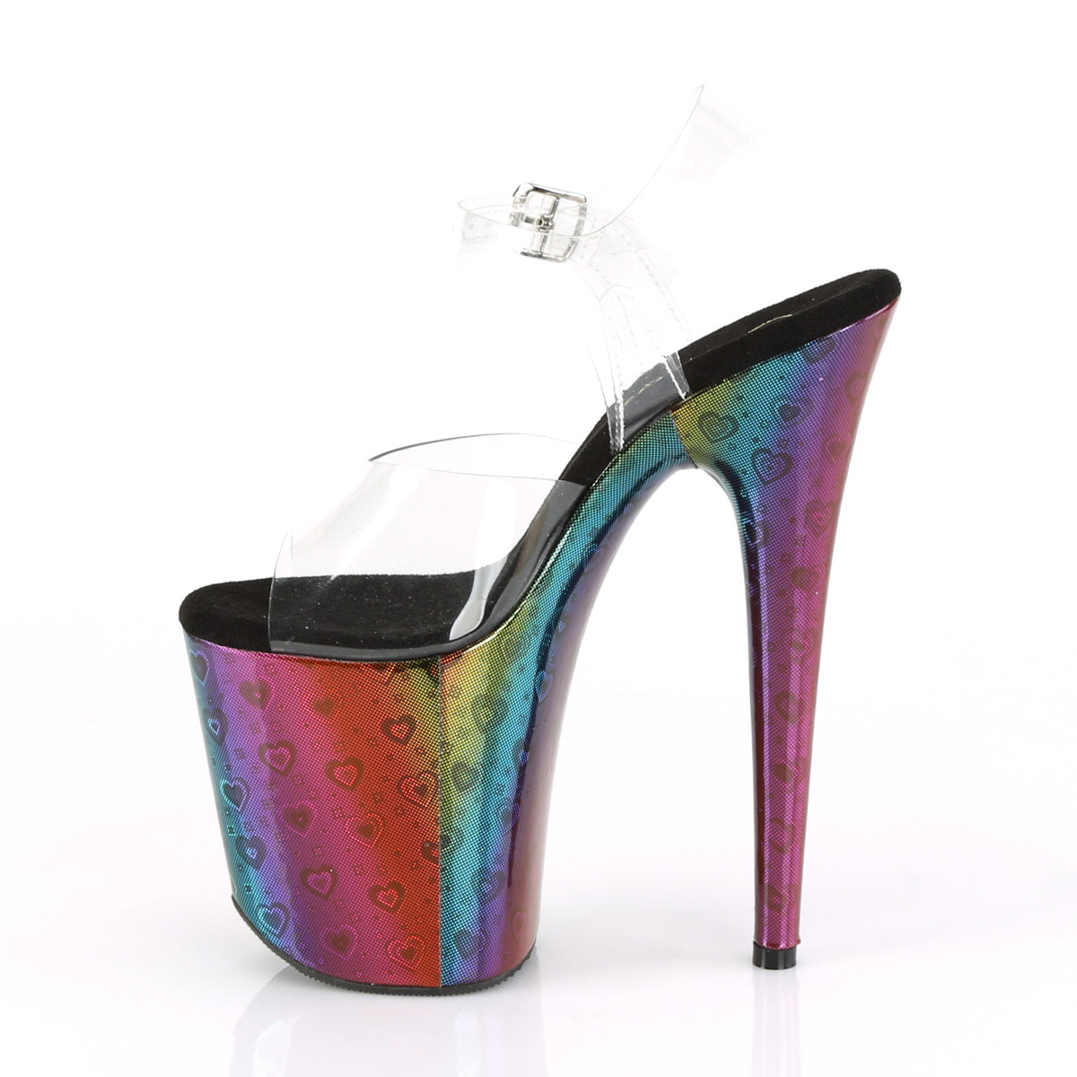 Pleaser Damen Sandalen FLAMINGO-808wr CLR /Rainbow Hologrammwicklung