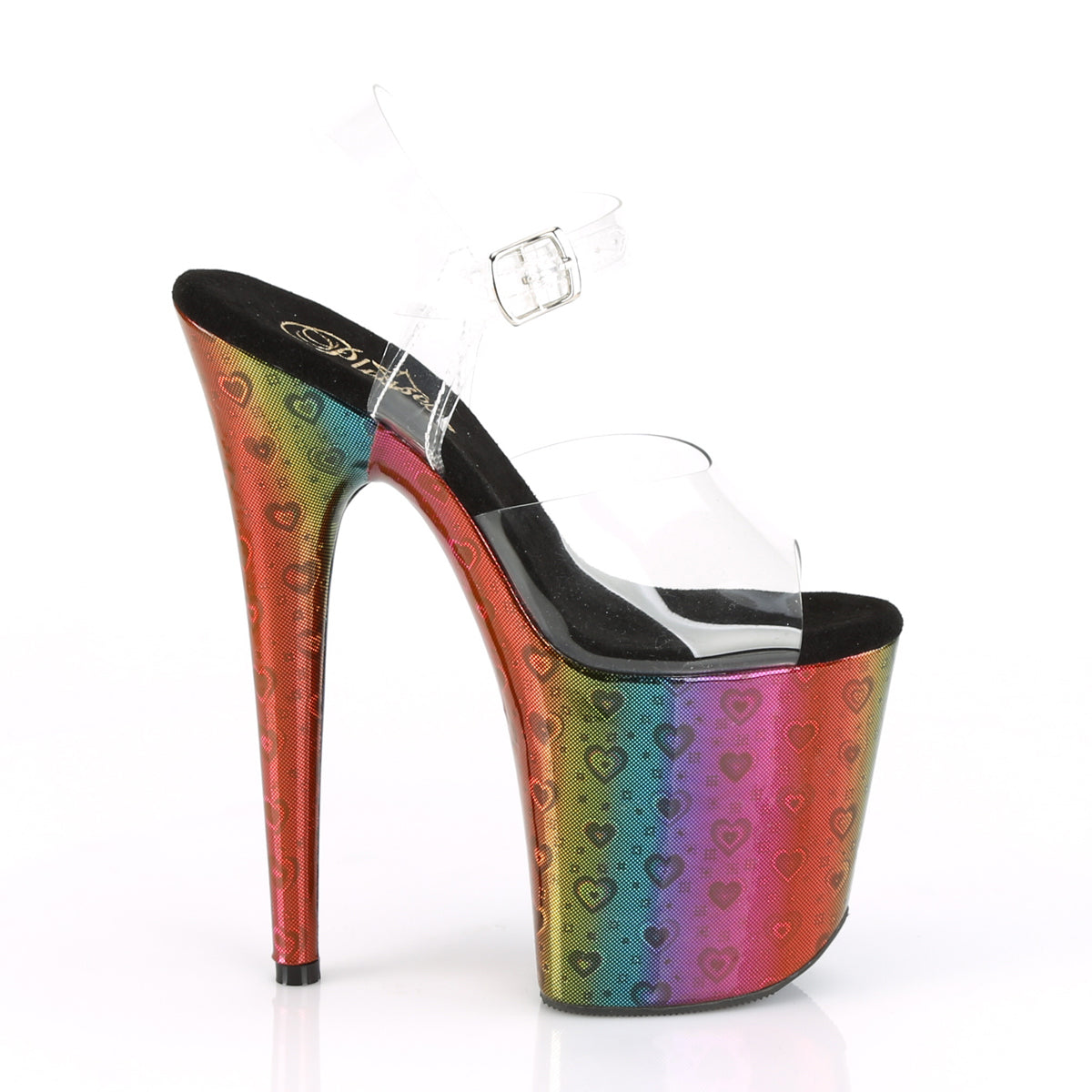 Pleaser Damen Sandalen FLAMINGO-808wr CLR /Rainbow Hologrammwicklung