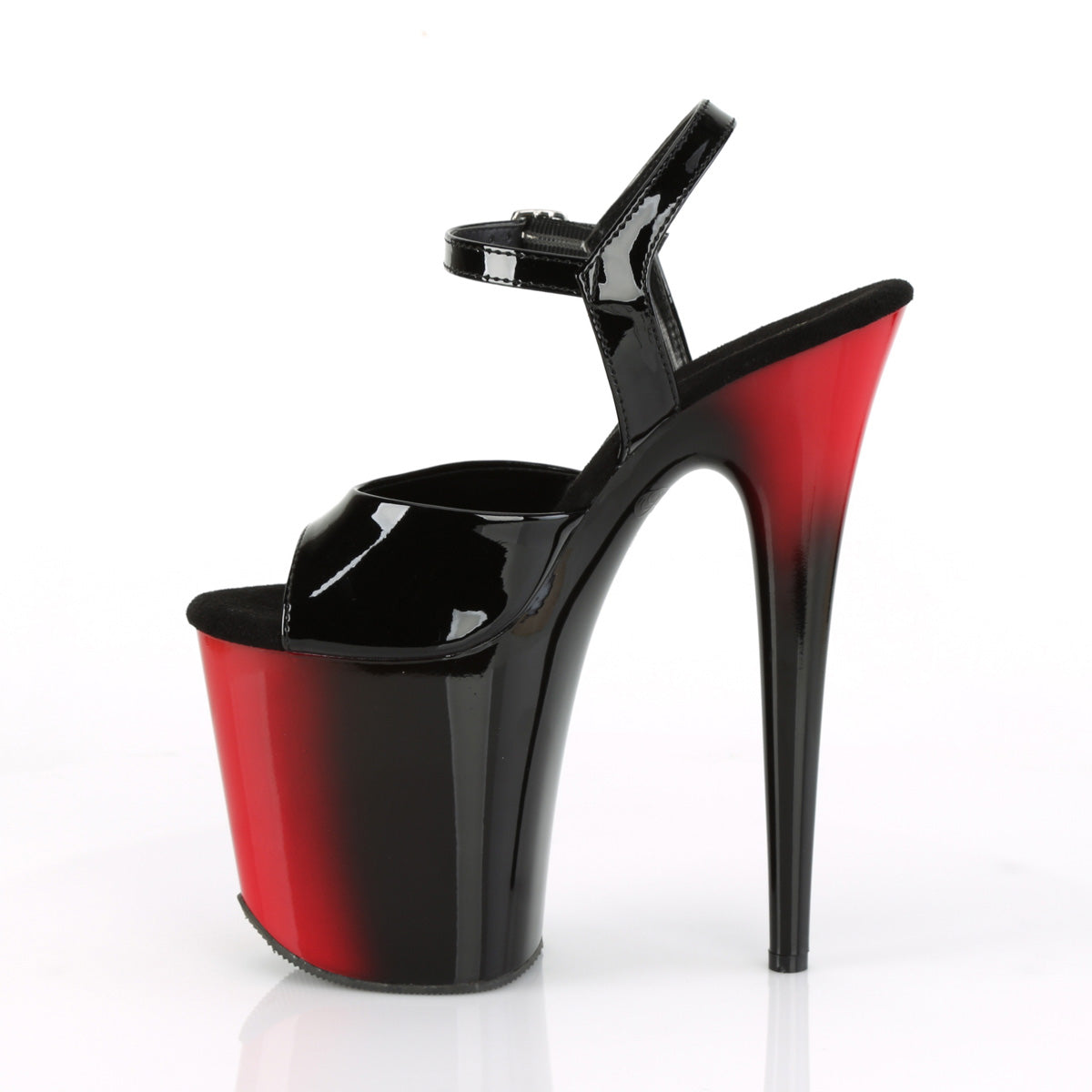 Pleaser Damen Sandalen FLAMINGO-809BR BLK Pat / Red-BLK