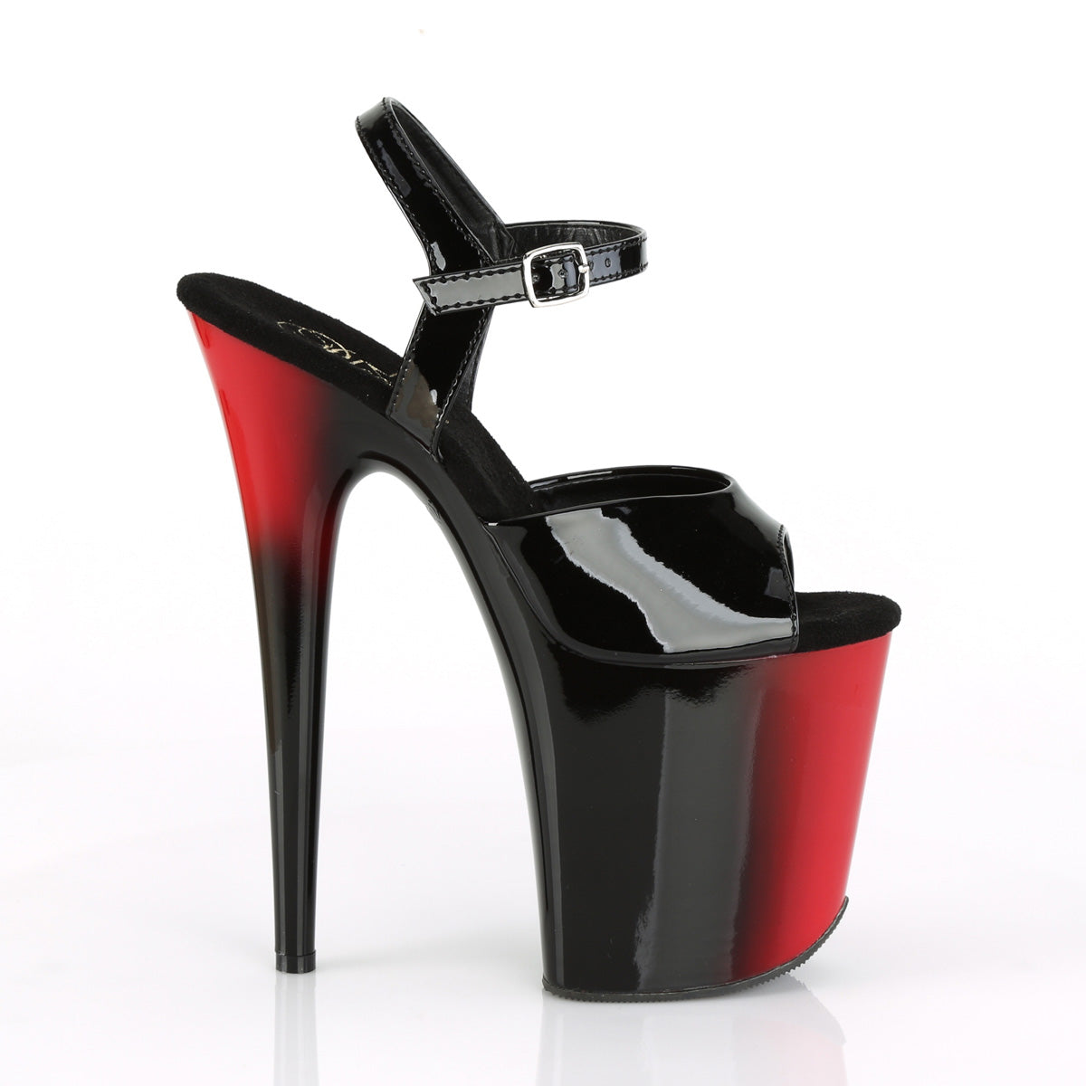 Pleaser Damen Sandalen FLAMINGO-809BR BLK Pat / Red-BLK