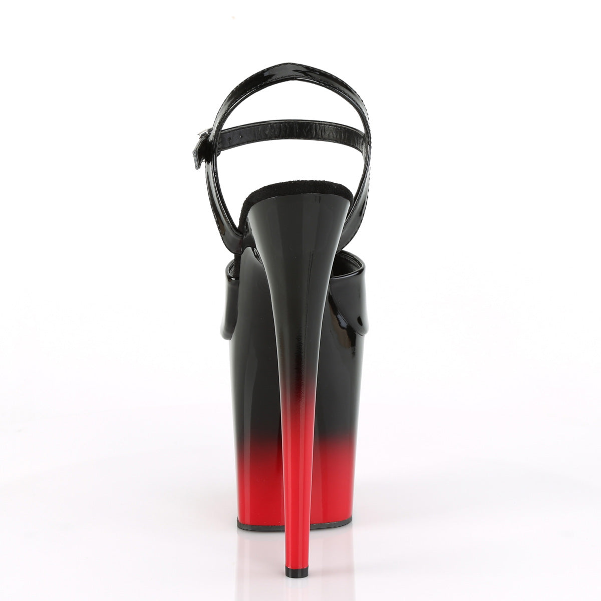 Pleaser Damen Sandalen FLAMINGO-809BR-H BLK Pat / BLK-rot