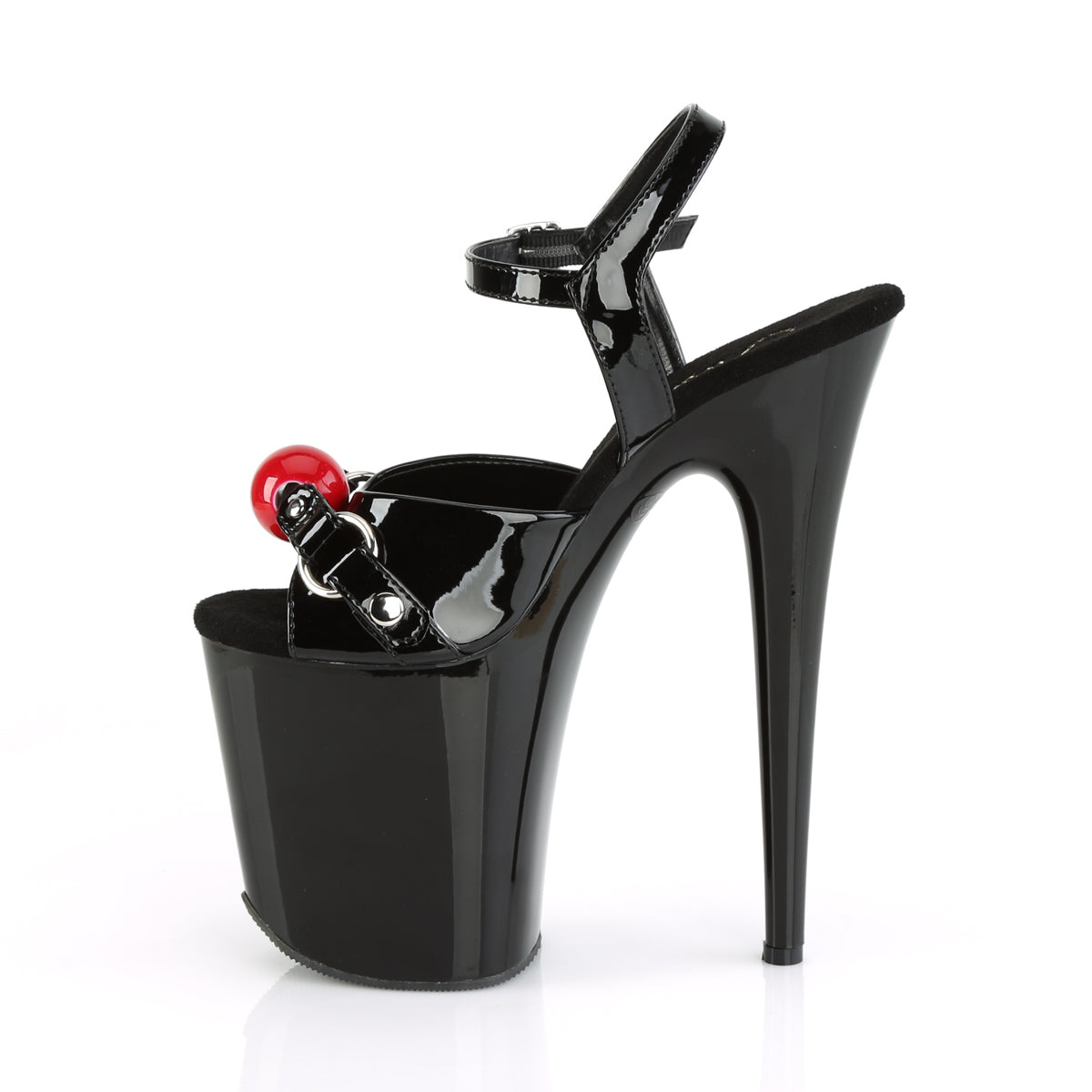 Pleaser Damen Sandalen FLAMINGO-809GB BLK Pat / BLK