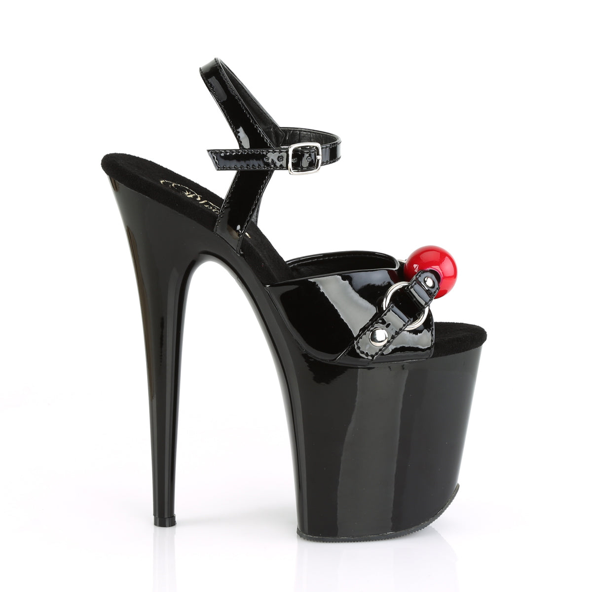 Pleaser Damen Sandalen FLAMINGO-809GB BLK Pat / BLK
