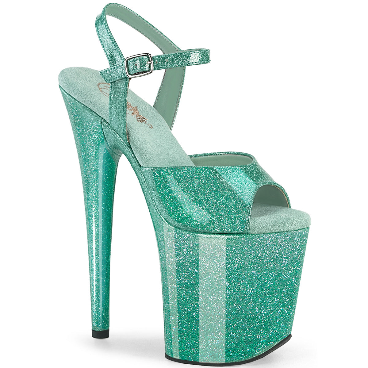 Pleaser FLAMINGO-809GP Aqua Glitter Pat/M.