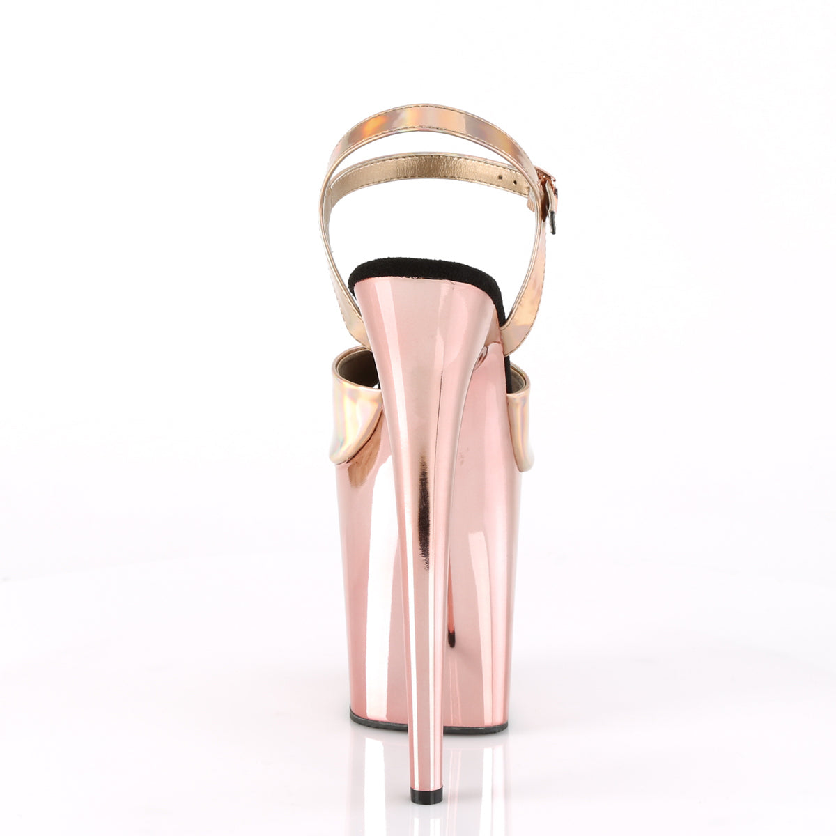 Pleaser Damen Sandalen FLAMINGO-809HG ROSE GOLD Hologramm / Roségold Chrome