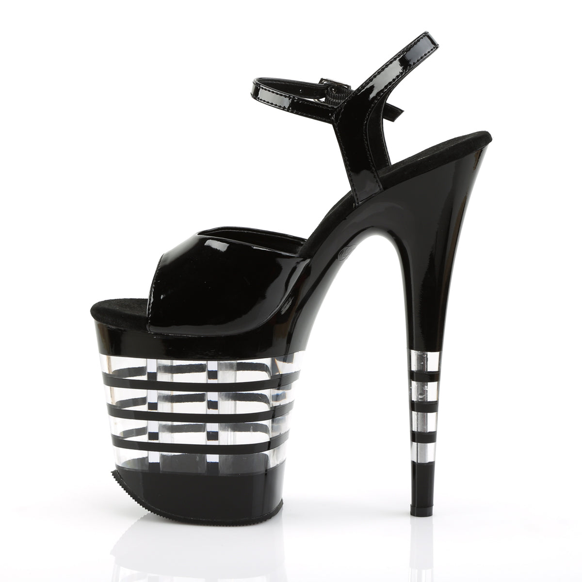 Pleaser Damen Sandalen FLAMINGO-809ln blk pat / blk