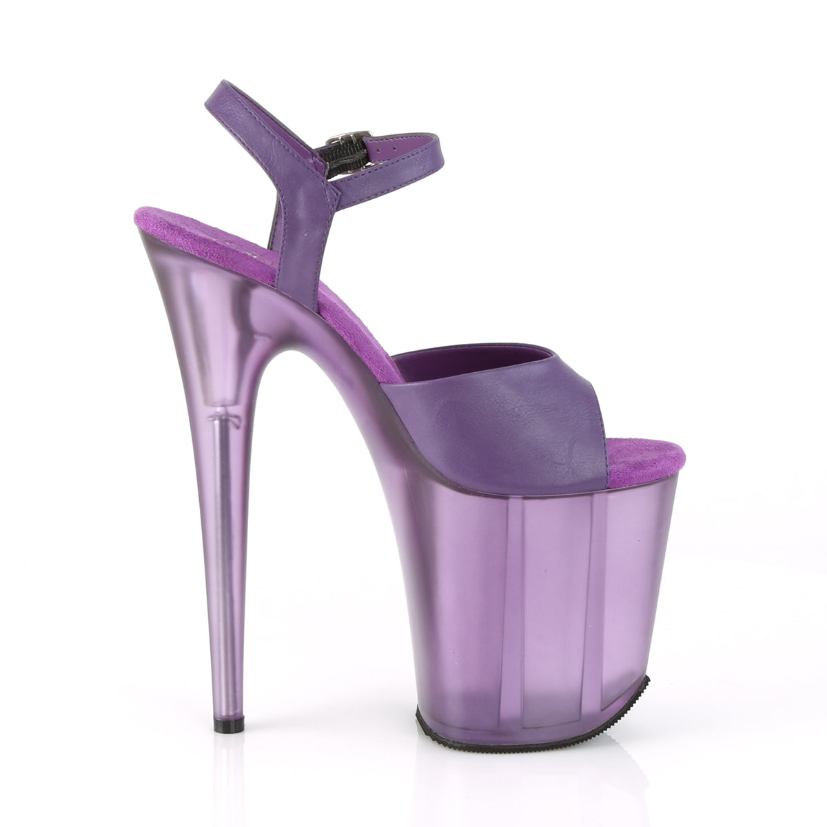 Pleaser Womens Sandals FLAMINGO-809T Purple Faux Leather/Frosted Purple