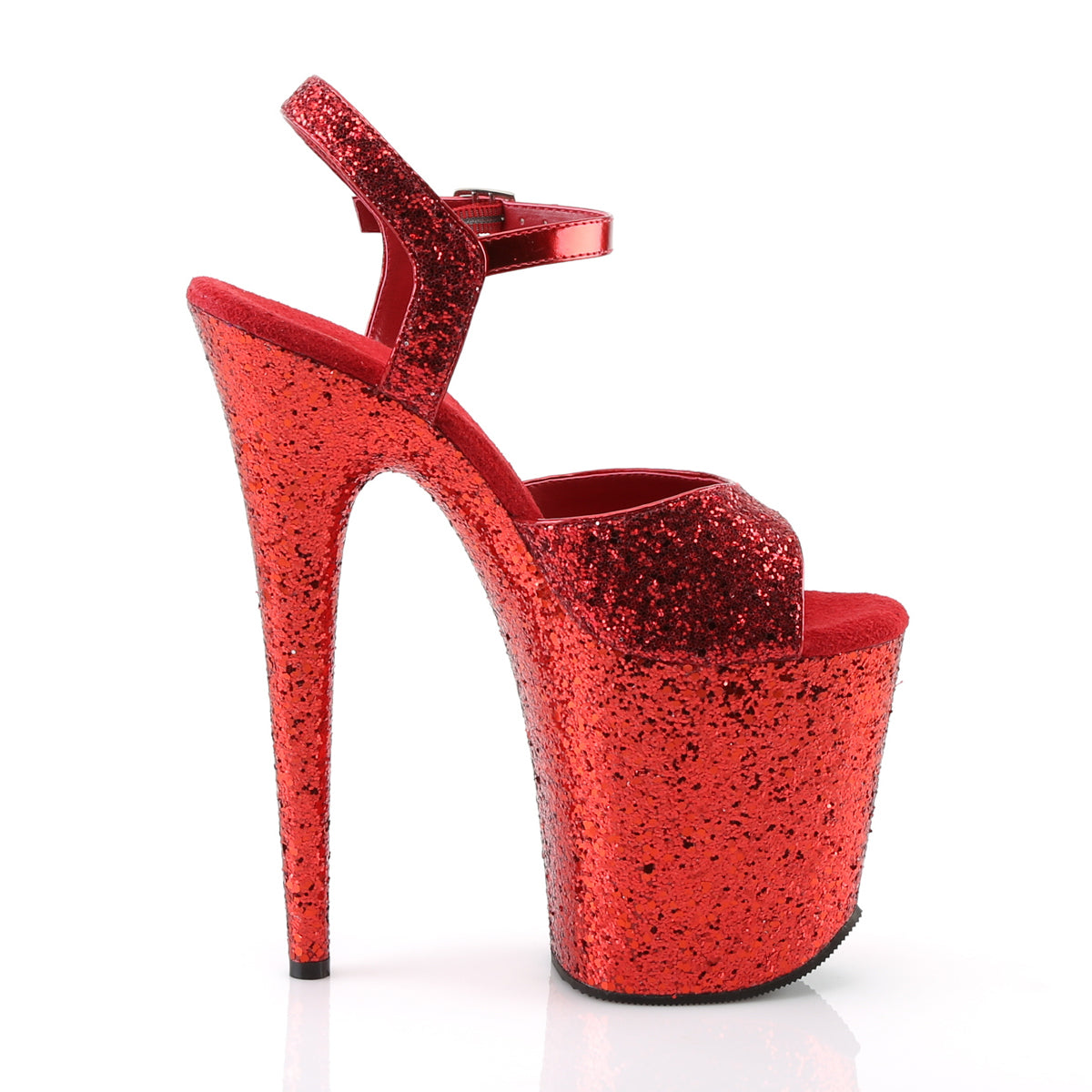 Pleaser Damen Sandalen FLAMINGO-810lg rot glanz / rot glg