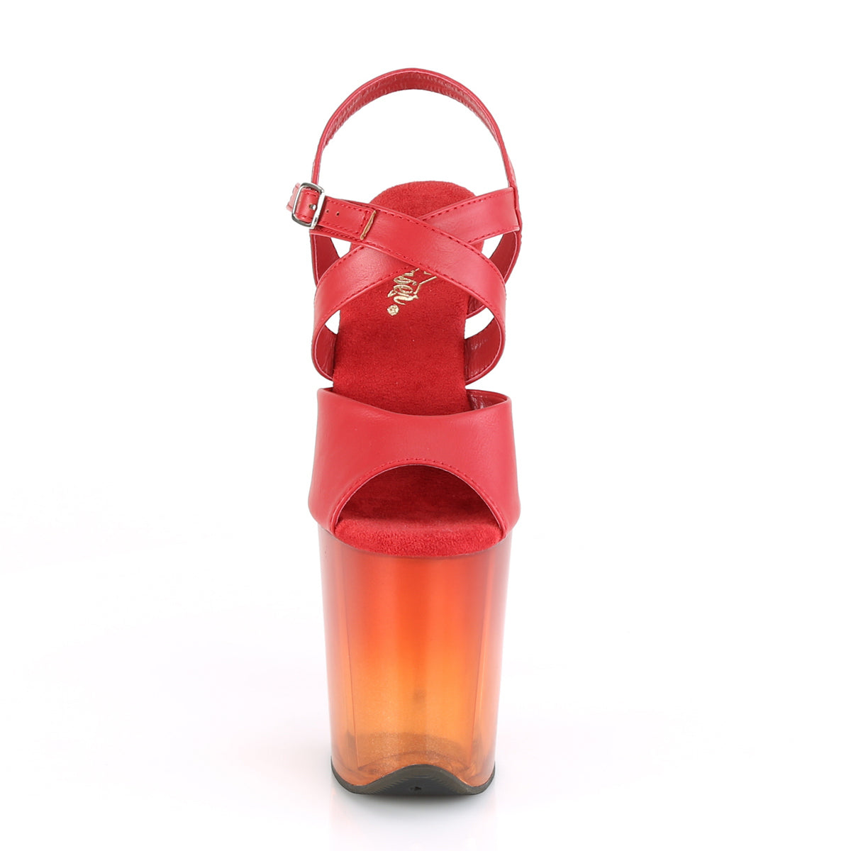 Pleaser Damen Sandalen FLAMINGO-822T rotes Kunstleder / verblasst rot