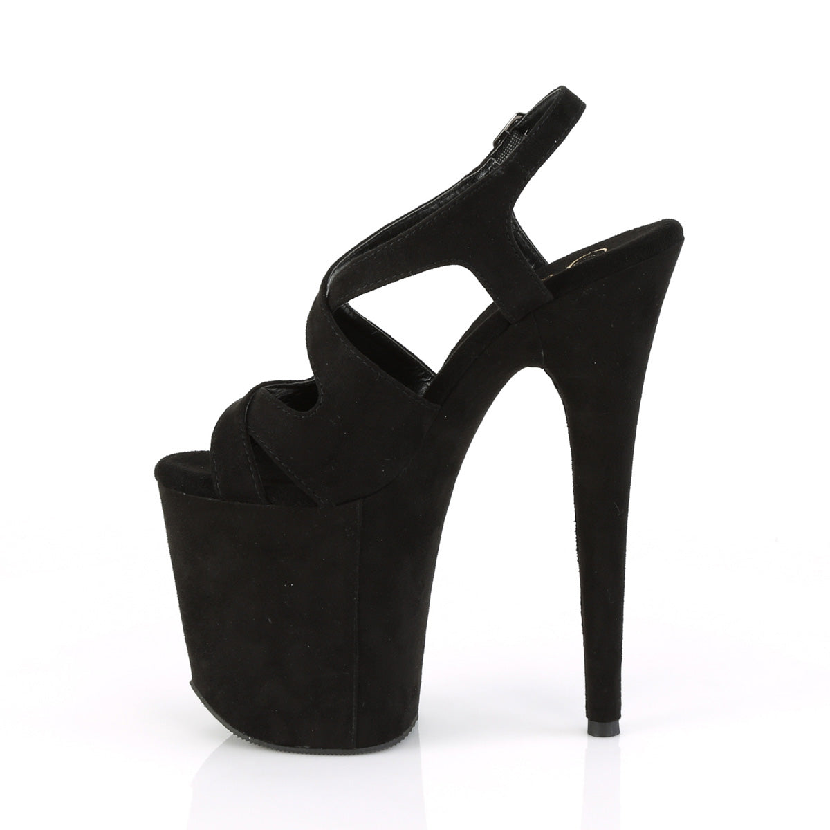 Pleaser Womens Sandals FLAMINGO-831FS Blk Faux Suede/Blk Faux Suede