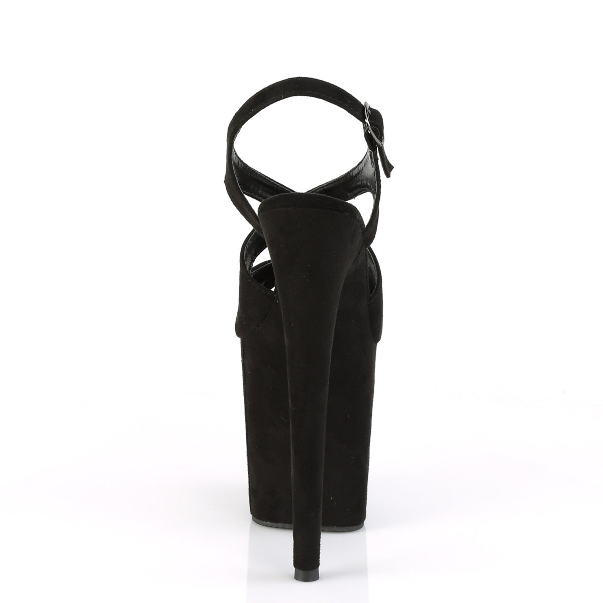 Pleaser Womens Sandals FLAMINGO-831FS Blk Faux Suede/Blk Faux Suede