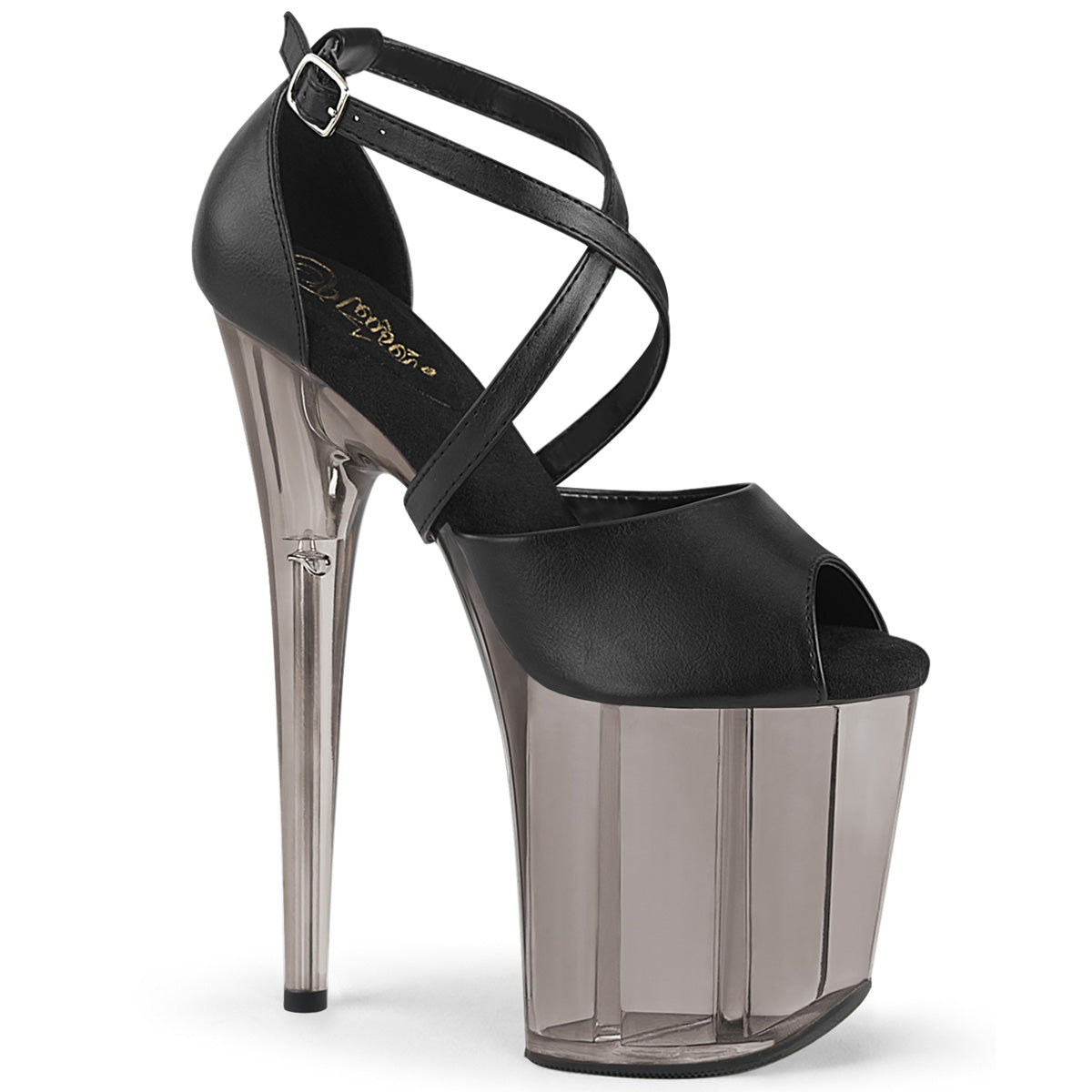 Pleaser Damen Sandalen FLAMINGO-840T BLK FAUX Leder / BLK Matte