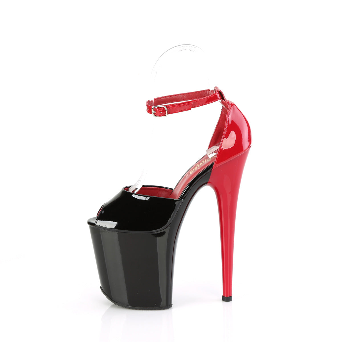 Pleaser FLAMINGO-868 BLK-Red Pat/Blk Rot