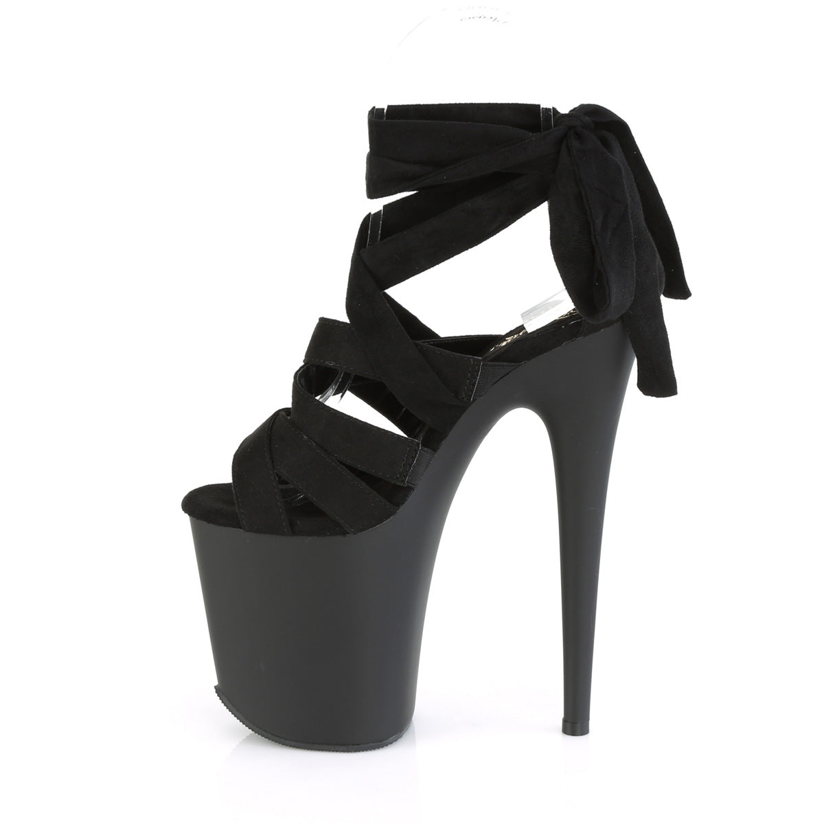 Pleaser Damen Sandalen FLAMINGO-876 BLK Faux Wildleder / BLK Matte