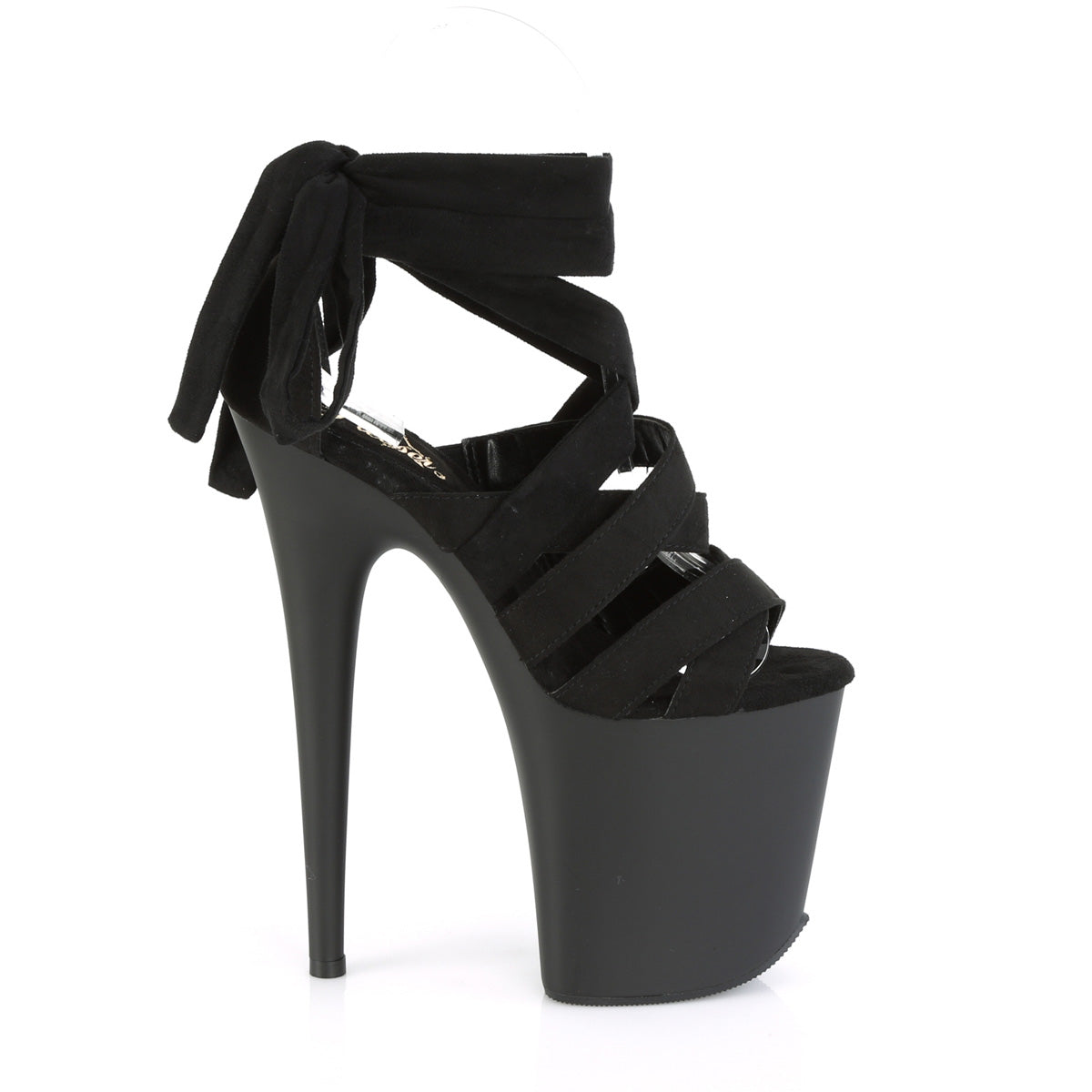 Pleaser Damen Sandalen FLAMINGO-876 BLK Faux Wildleder / BLK Matte