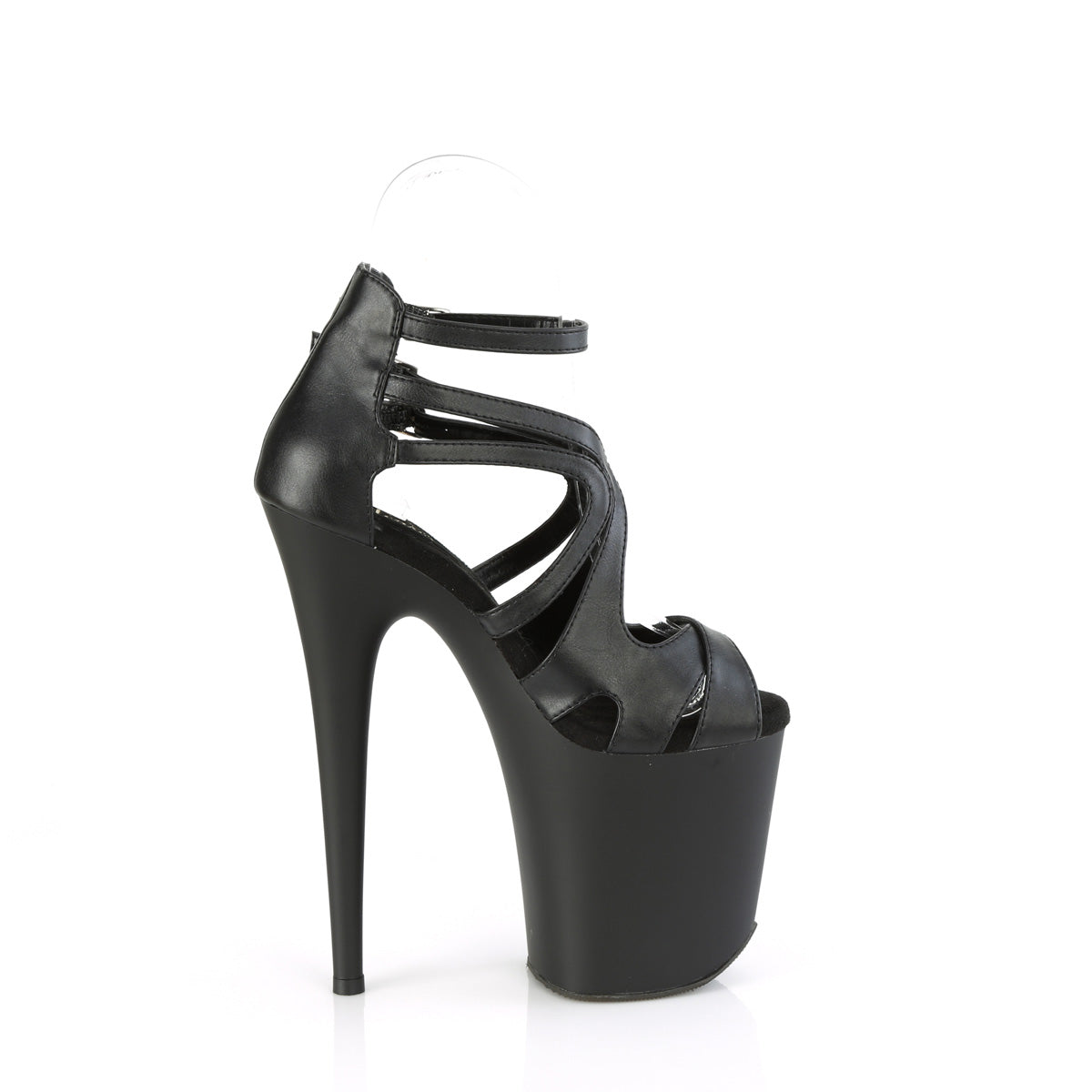 Pleaser FLAMINGO-877 BLK Faux Leder/BLK Matte