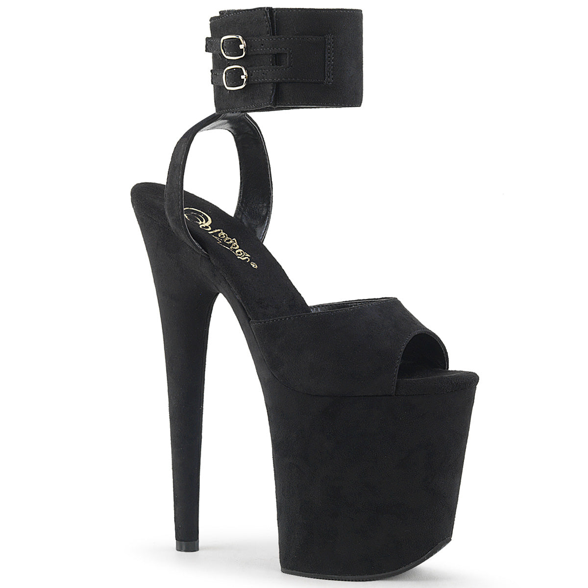 Pleaser Damen Sandalen FLAMINGO-891 BLK Faux Wildleder / BLK Faux Wildleder